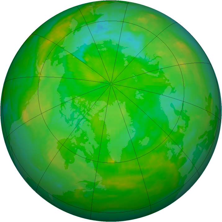 Arctic ozone map for 02 August 1980